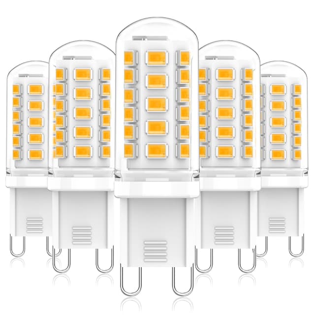 Eco.Luma G9 LED Lampen Warmweiß 2700K, LED Leuchtmittel 3W Ersatz Für Halogenlampe 40W 50W, AC 230V Mini Glühlampe, Kein Flackern 500LM, Nicht Dimmbar 5er Pack 2700k Warmweiß 5er Pack