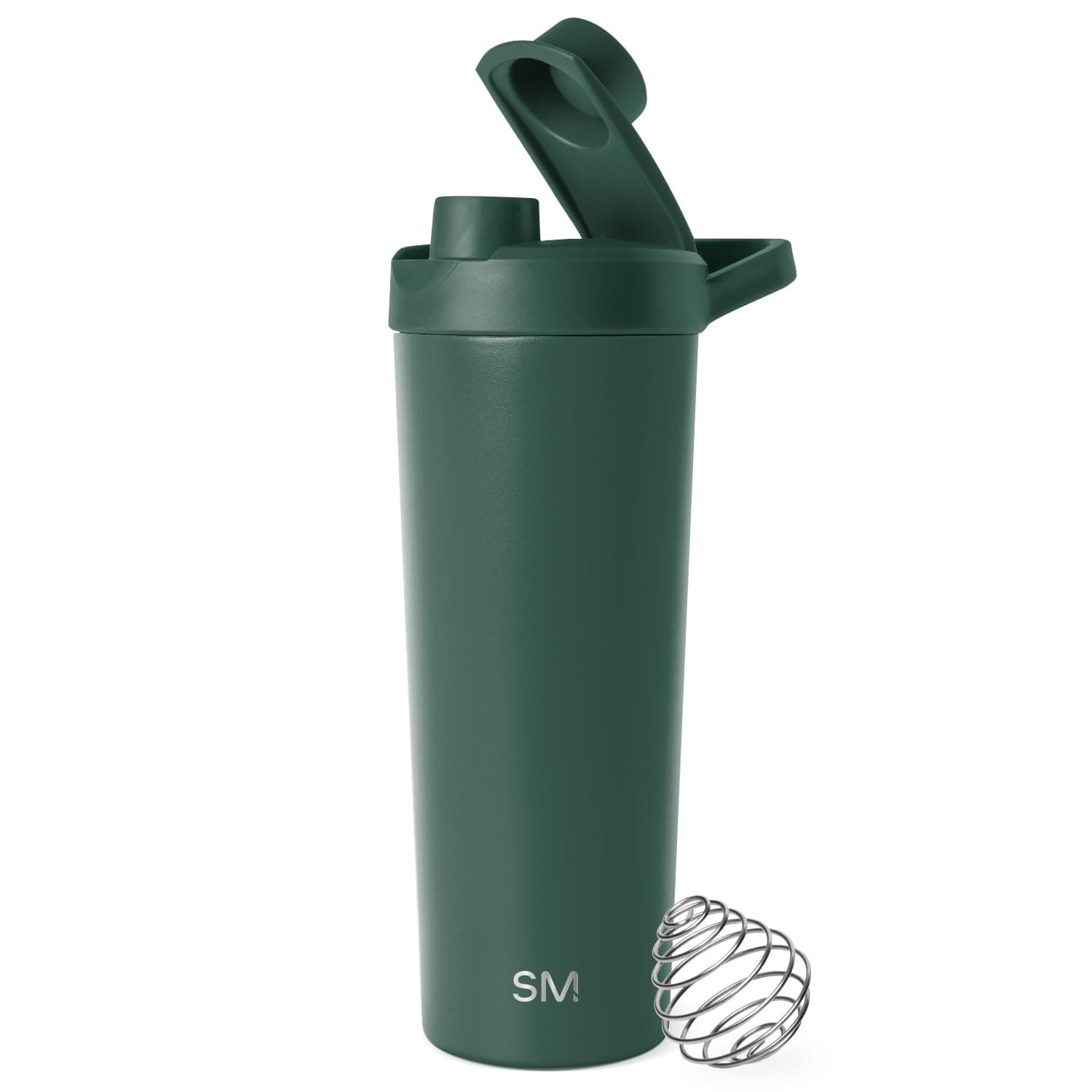 Simple Modern Shaker-Edelstahl-Flasche mit Ball | Metall-Isolierbecher für Proteinshakes, Shakes und Pre-Workout-Getränke | Rally | 710ml | Forest -Forest 710 ml