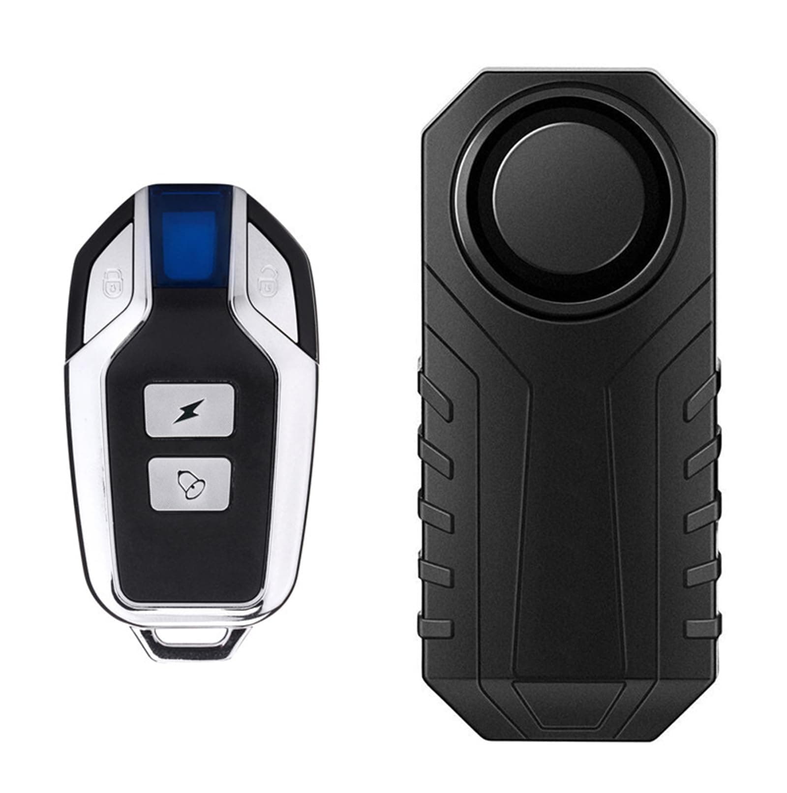Meichoon Fahrrad Alarm aktualisiert Drahtloser Vibrations-Bewegungssensor Wasserdicht Diebstahlsicherung 113dB mit Fernbedienung für Fahrrad Motorrad Auto Roller Fahrzeuge 1x Bicycle Alarm, 1x Remote Control