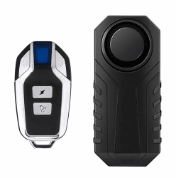 Meichoon Fahrrad Alarm aktualisiert Drahtloser Vibrations-Bewegungssensor Wasserdicht Diebstahlsicherung 113dB mit Fernbedienung für Fahrrad Motorrad Auto Roller Fahrzeuge 1x Bicycle Alarm, 1x Remote Control