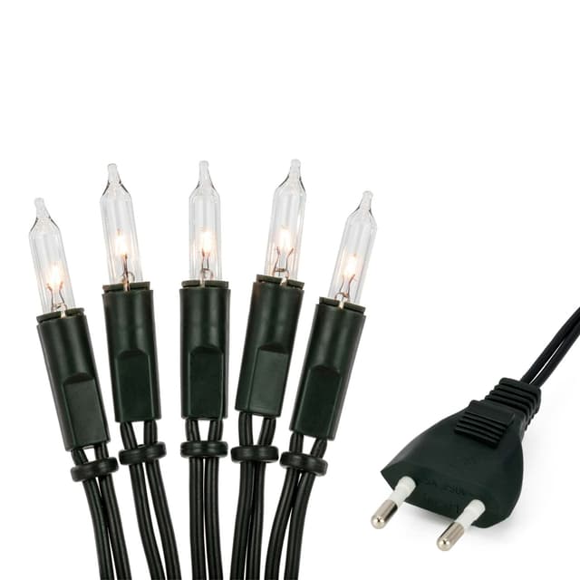 hellum Lichterkette innen, mini Lichterkette 10er Birnen klare warme Lichter, beleuchtete 1,35m, Kabel grün 10 Lichter <59 Lumen Grünes Kabel - Transparente Lampe 10 Lichter / beleuchtet 1,35m