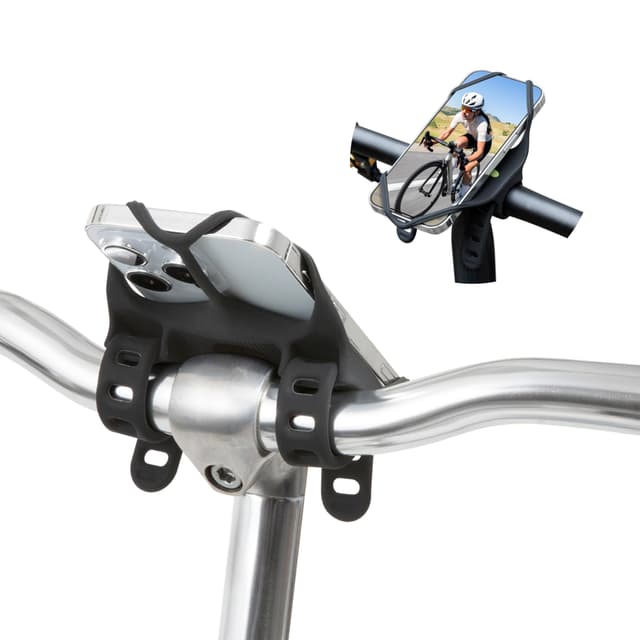 BONE Bike Tie 4 Pro Max,Universelle Dauerhaft Handyhalterung Fahrrad, Fahrradhalter für Lenker und Vorbau, Fahrräder mit Stoßdämpfung, Kompatibel mit Telefonen von 4,7” bis 7,2”- Schwarz Bike Tie 4 Pro Max Bike Tie 4 Pro Max Schwarz