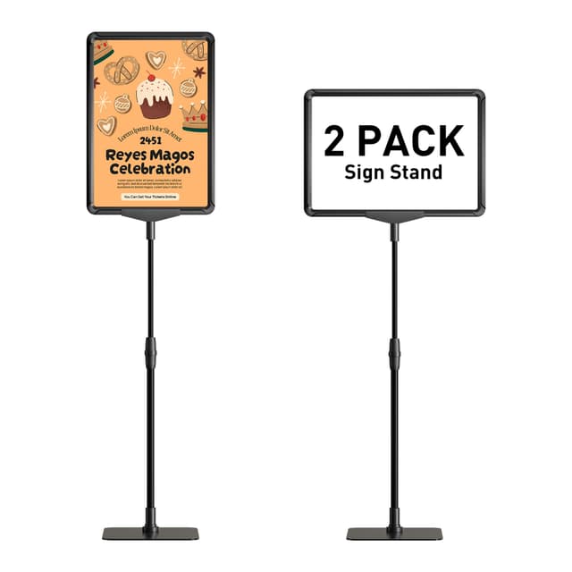 DUKZURA Infoständer A4 Aufsteller Information Stand - Kundenstopper Plakatständer Poster Stands 2 Pack Advertising Stand Height Adjustable Robuster mit Einfachem Inhaltswechsel A4 Infoständer Stand - 2 Stück