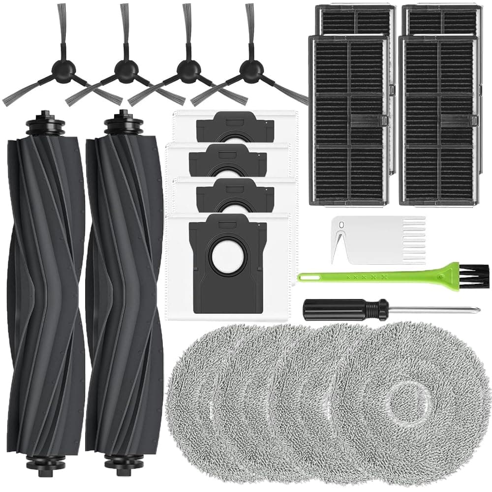 Zubehör für Dreàme L10s Ultra Gen 2 / L10s Pro Ultra Heat,für Mova E30 Ultra / X30 Ultra Enthält 4 Staubbeutel,4 Filter,2 Hauptbürsten,4 Wischpads,4 Seitenbürsten,2 Reinigungsbürste,1 Schraubendreher