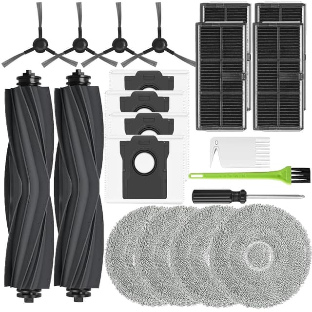 Zubehör für Dreàme L10s Ultra Gen 2 / L10s Pro Ultra Heat,für Mova E30 Ultra / X30 Ultra Enthält 4 Staubbeutel,4 Filter,2 Hauptbürsten,4 Wischpads,4 Seitenbürsten,2 Reinigungsbürste,1 Schraubendreher