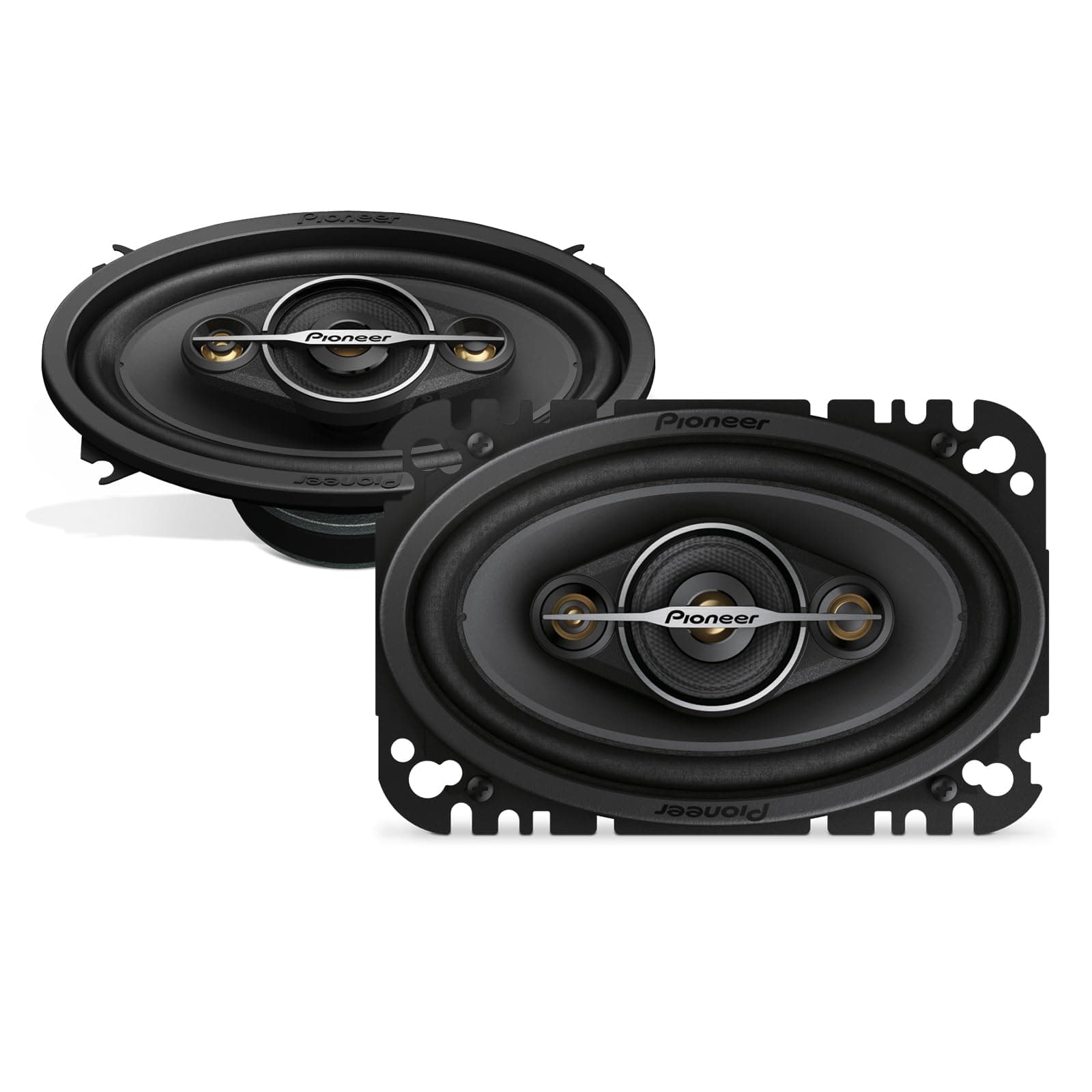 Pioneer TS-A4671F 4 x 6" 4-Weg-Koaxial-Lautsprecher Set mit 2 Lautsprechern (je 210 W max., 30 W Sinus), kraftvoller Klang, hoher Wirkungsgrad, 42 mm Einbautiefe, 93 x 153 mm Einbauausschnitt