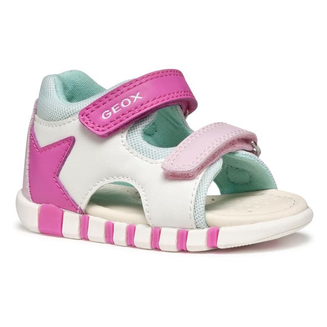 Geox Baby-Mädchen B Iupidoo Gir Sandal 23 EU White Fuchsia