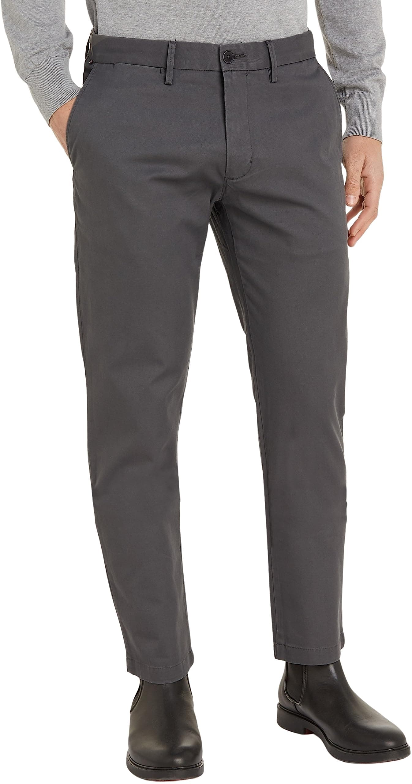 Tommy Hilfiger Herren Hose Core Denton 1985 Pima Cotton Chino 32W / 32L Grau (Dark Ash)