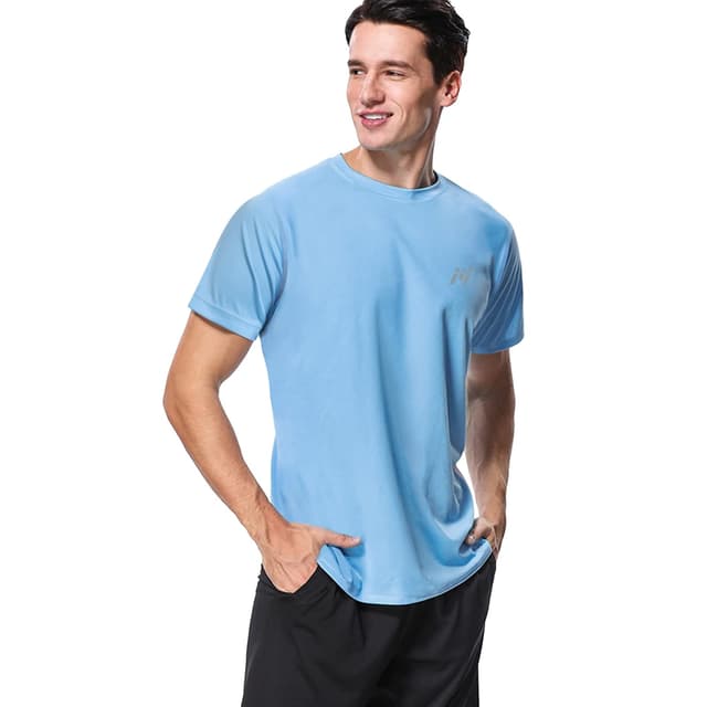 MeetHoo Rashguard Herren Kurzarmshirt/Langarmshirt UV Shirt UPF 50+ Lose Stretch UV-Schutz Longsleeve Schwimmshirt für Surfen Schwimmen Running Blau L