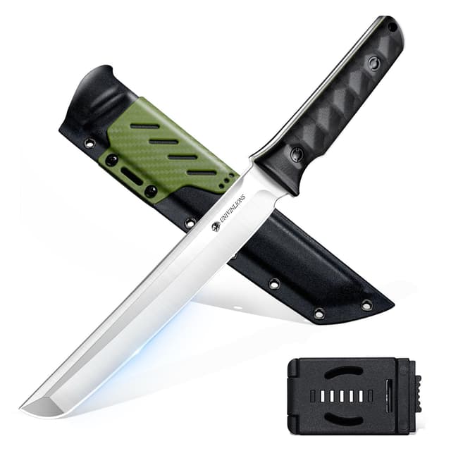 univinlions Survival Messer Großes Machete Scharf echt aus D2 Stahl Outdoor Jagdmesser Tanto Feststehende Messer mit G10 Griff Bushcraft Messer für Wandern Jagd Angeln