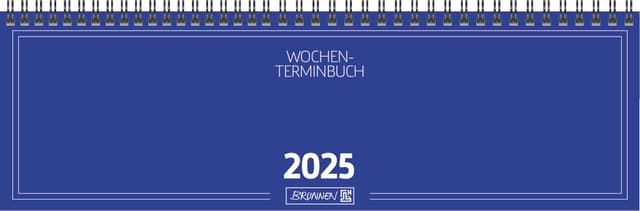 BRUNNEN Querterminbuch Mod. 774 2025 | 326×102 mm, Karton, blau