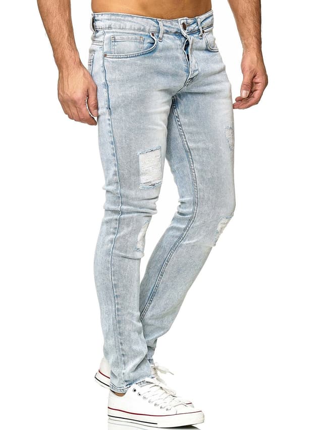 Tazzio Jeans Herren Slim Fit Stretch Jeanshose Hose Denim Destroyed Look 16525