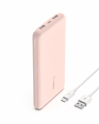 Belkin USB-C-Powerbank (10.000 mAh, 1 USB-C-Port und 2 USB-A-Ports zum Laden von iPhone, AirPods, iPad, Android- oder Anderen Geräten mit bis zu 15 W) - Roségold
