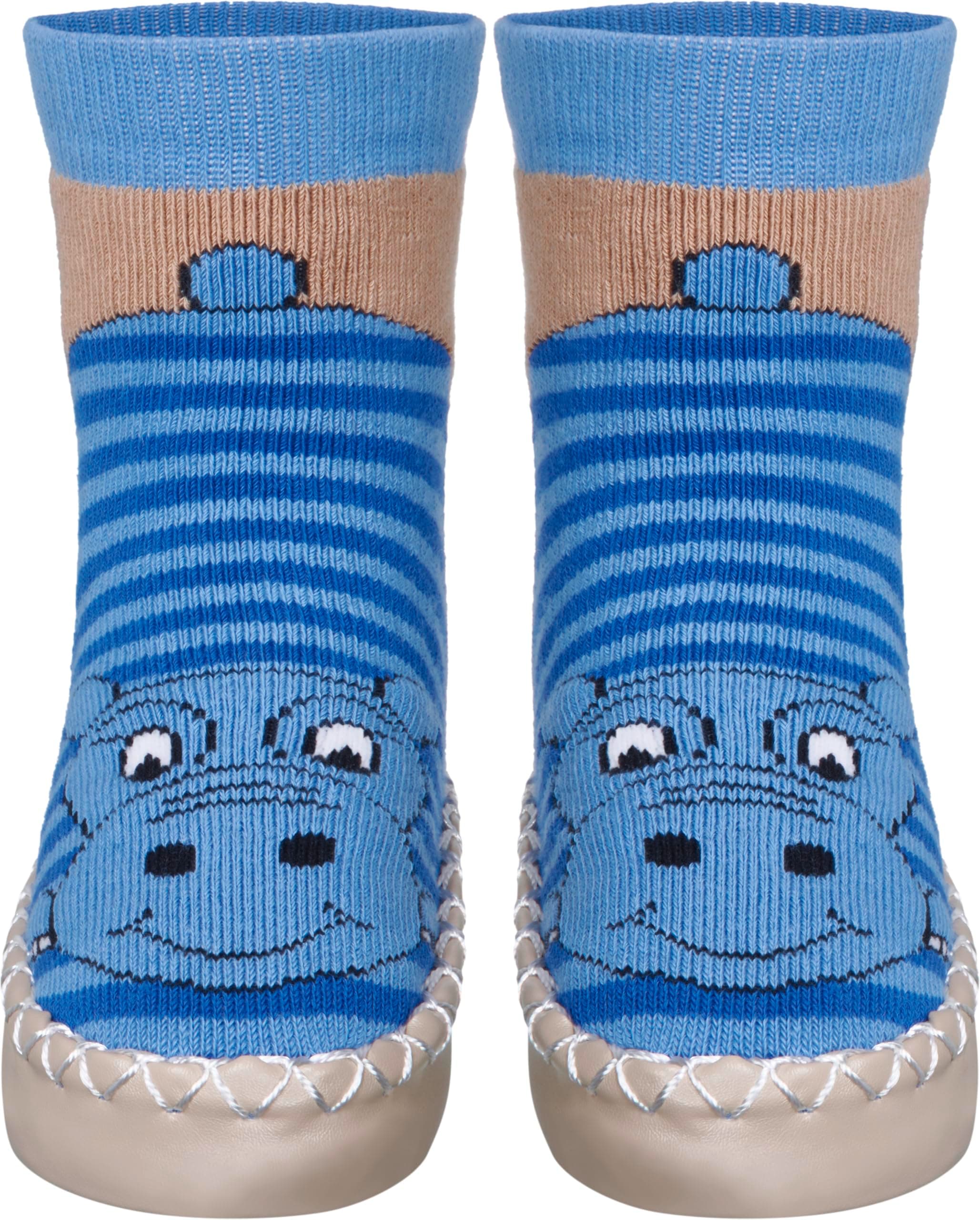Playshoes Unisex Kinder Hüttenschuhe Hausschuh 23/26 EU Blau Nilpferd