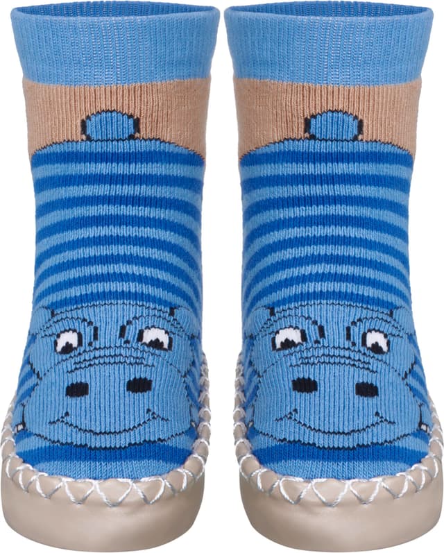 Playshoes Unisex Kinder Hüttenschuhe Hausschuh 23/26 EU Blau Nilpferd