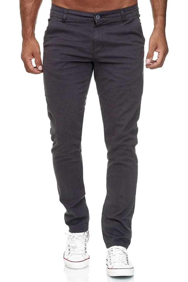 Tazzio Herren Chino 19530 – Slim Fit Stretch Chino Hose mit Baumwollmischung – Designer Freizeithose, Ganzjährig, Komfortabel 36W / 36L Anthrazit