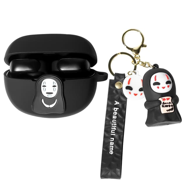 Hülle für neu Bose Ultra Öffnen Ohrhörer (2024), XMBYGY Silikon Aufladung Netter Fall Stoßfeste Schutzhülle mit Cartoon Puppe Anti-Lost Lanyard für Mann Frau (FSM)