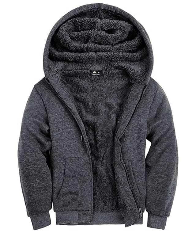 SwissWell Herren Fleecejacke Full Zip Kapuzenjacke Winter Sweatjacke mit Kapuze Gefütterte Hoodie Männer