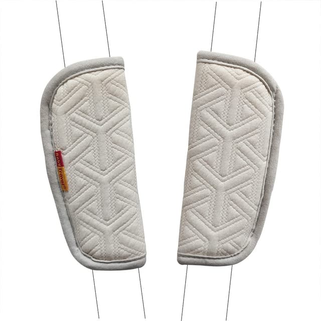 SeedFuture Gurtpolster für Kinderautositze Baby Weiß 2 Stück, Universal Soft Seat Belt Kissen für Neugeborene Kinder, Kinderwagen Schultergurt Pads