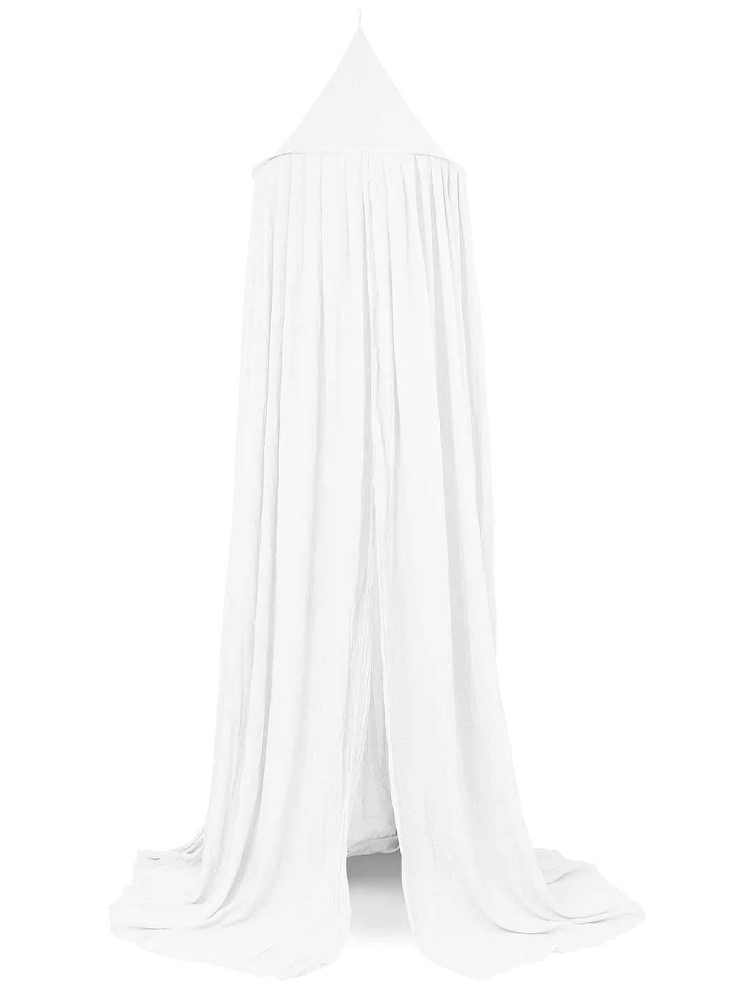 Jollein Baldachin Vintage White - Höhe 245 cm - Betthimmel Babybett Kinderzimmer - Weiß