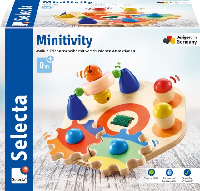 Selecta 62036 Minitivity, Motorikspielzeug, 1 Jahr to 3 Jahre, aus Holz, 14 cm
