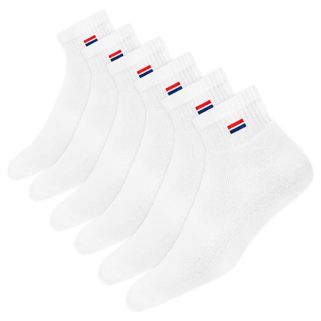 NAVYSPORT 6 Paar Sneaker Socken Herren Damen Sportsocken Kurze Baumwoll Socken Quarter Socken 43-46 Weiß (6 Paare)
