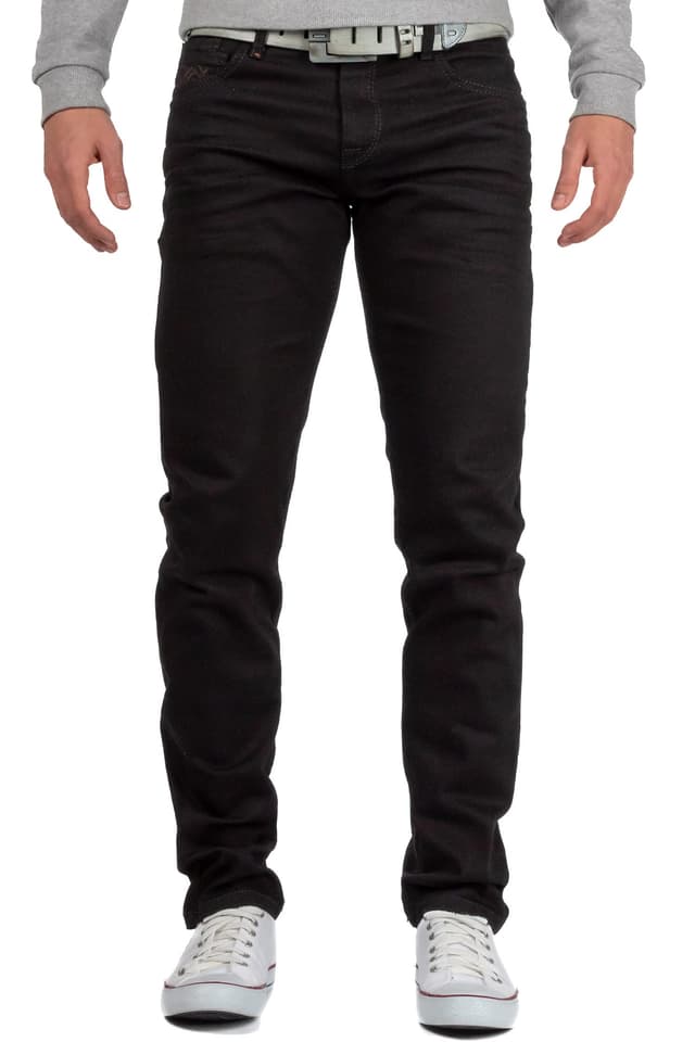 Cipo & Baxx Herren Jeans – Stilvolle Männer Jeans mit 5-Pocket-Design | Kontrastnähten & verzierten Gesäßtaschen | Bequemer Baumwoll-Elasthan-Mix für perfekten Casual Style