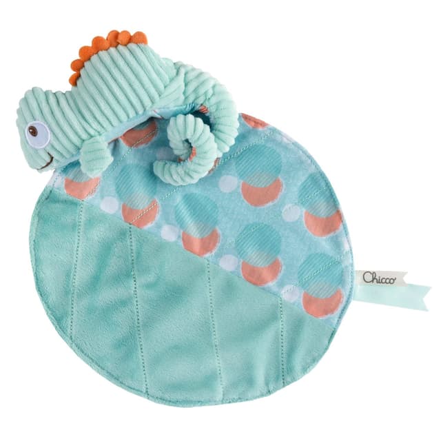 Chicco Plüschtier Dou Chamäleon, Plüschtier in Chamäleon-Form, aus weichem Stoff, maschinenwaschbar, Verpackung aus recyceltem Kunststoff