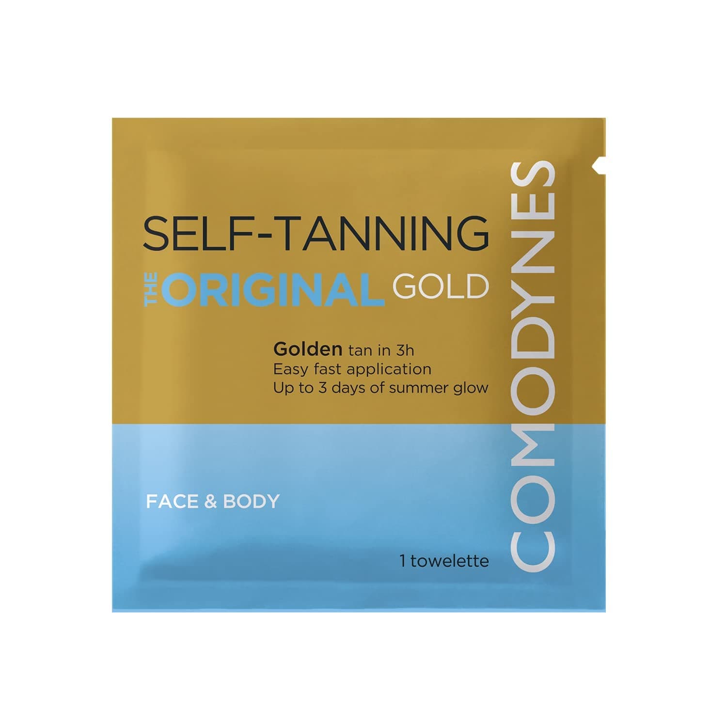 Comodynes - Selbstbräunungstücher Gold-Finish, Natürliche und lang anhaltende Bräune auf Gesicht, Hals und Dekolleté, Einfache Anwendung und feuchtigkeitsspendende Formel - 8 Tücher 1 stück (8er Pack)