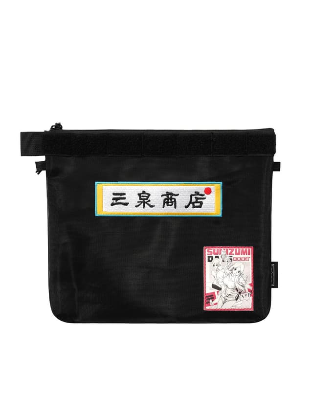 TACTICAL_GEEK Storage A11 Sunizumi Shoten Collaboration EDC Organizer Tasche, Nylon Aufbewahrungstasche, halbtransparente Netzstoff Digitalwerkzeug Tasche im Comic-Stil mit gesticktem Logo, Schwarz Sa 11-schwarz