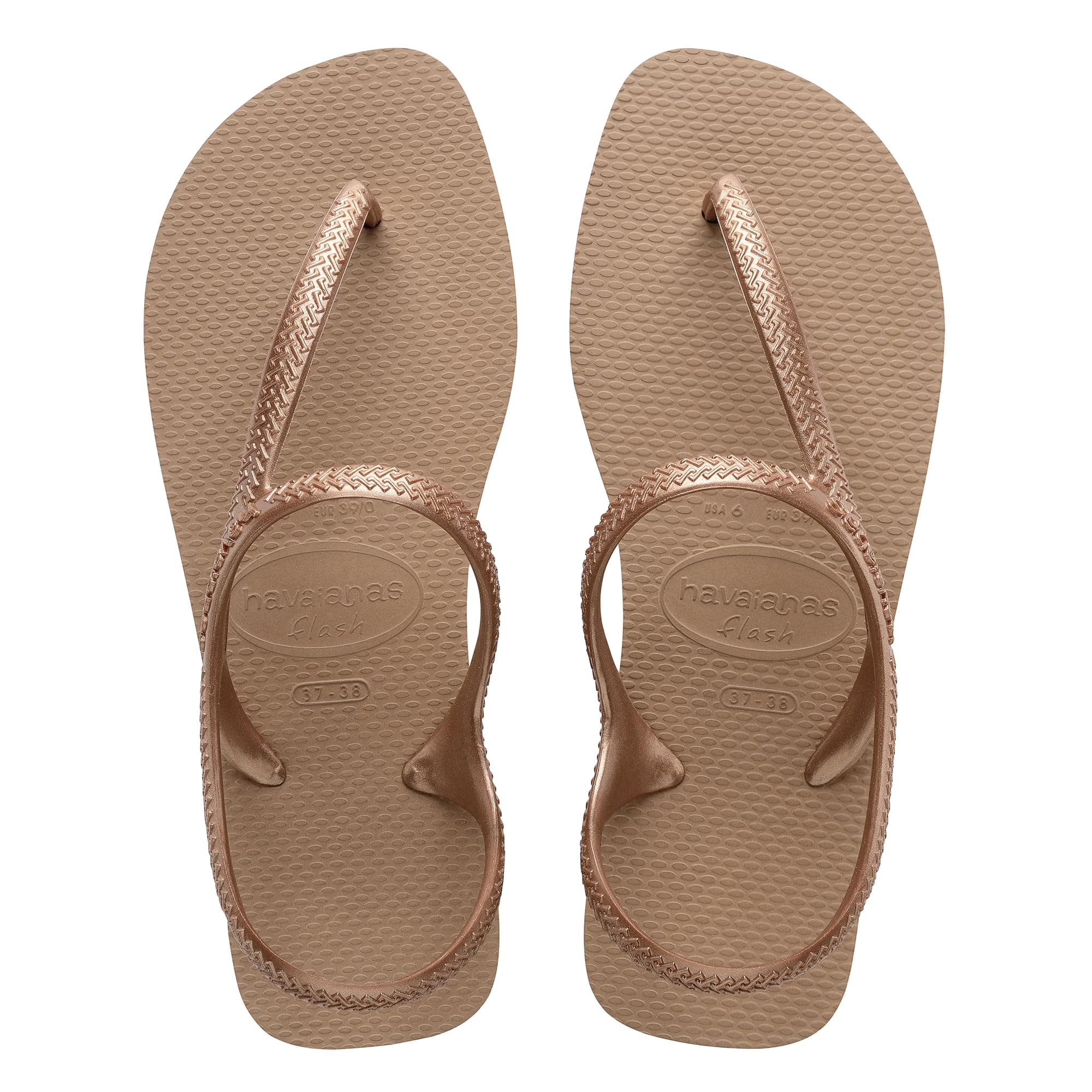 Havaianas - Flash Urban, Bequeme, stylische und vielseitige Sandalen, Knöchelverschluss, gekreuzte Metallic-Riemen, für Damen 33/34 EU Rose Gold