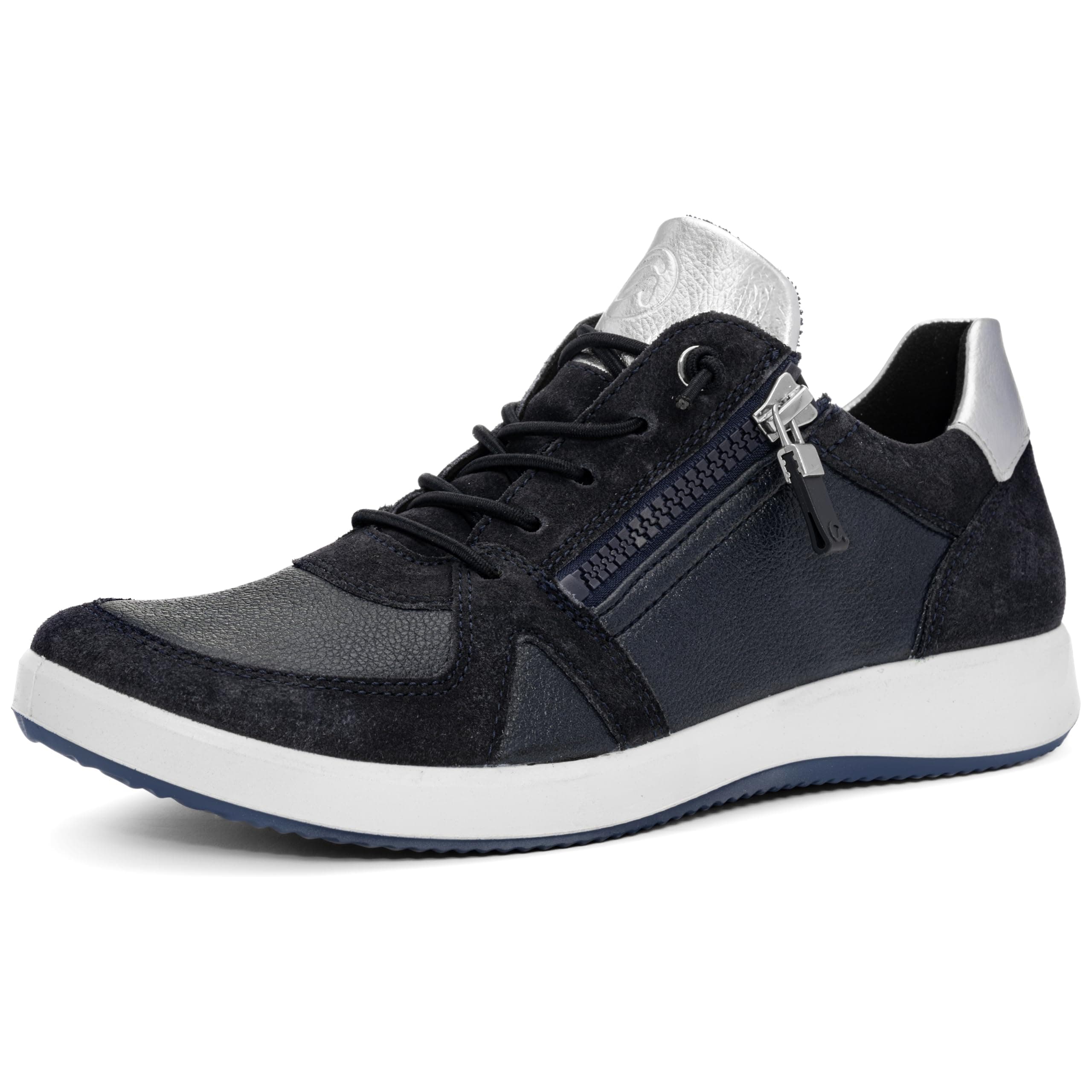 ARA Damen Roma Sneaker 41 EU Weit Blau Silber