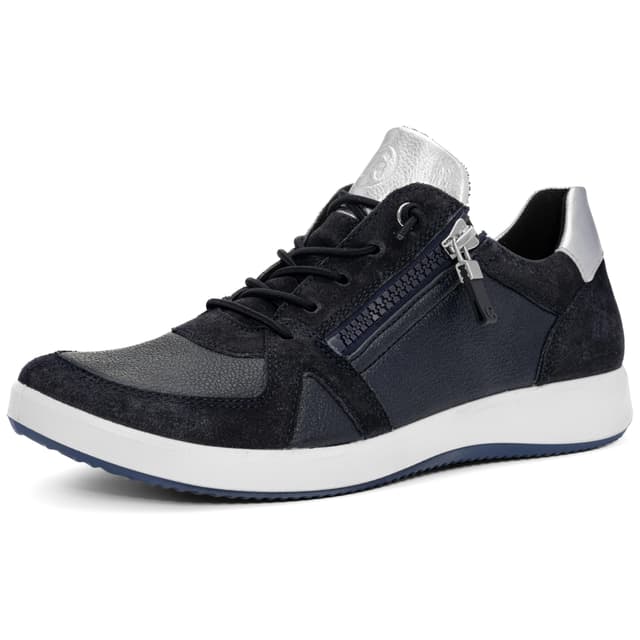 ARA Damen Roma Sneaker 41 EU Weit Blau Silber