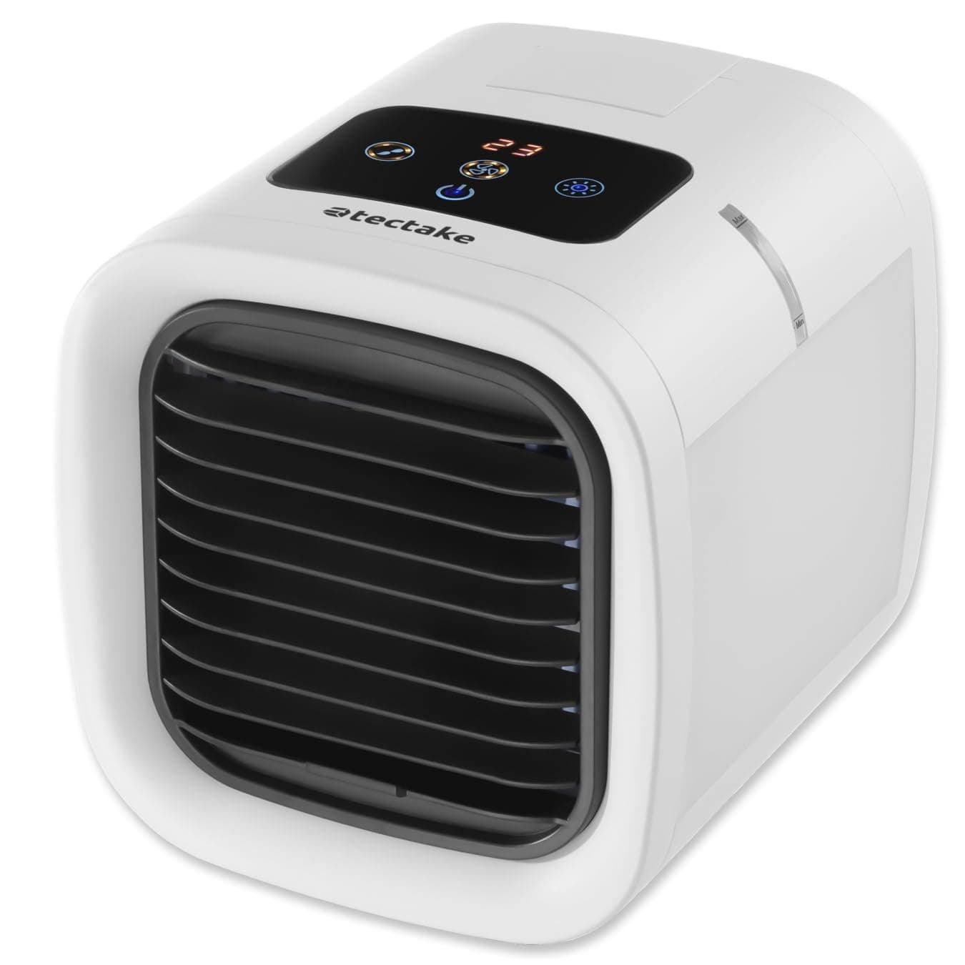 tectake® Luftkühler mit LED, mobile Klimaanlage ohne Abluftschlauch, Ventilator mit Wasserkühlung, Klimagerät, Air Conditioner, Tischventilator und Luftbefeuchter in einem, Mini Klimaanlage - weiß