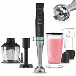 Cecotec Handmixer Katana 15 TotalDestroy Smash B. 1500 W, Total Destroy, PerreoMove, 21 Geschwindigkeiten, Turbo-Funktion, Spritzschutzhaube, 8 Titan-Klingen, 800ml Becher 1500 W | TotalDestroy | Schwarz 6 Zubehör