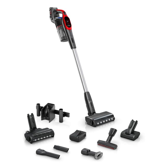 Bosch Akku-Staubsauger Unlimited 9 ProAnimal BKS941PET, kabellos, MicroClean Technology, Display, Staubkomprimierung, HEPA-Filtersystem, 10 J. Motorgarantie, 4Ah Akku, LED-Licht, Schnellladegerät, rot