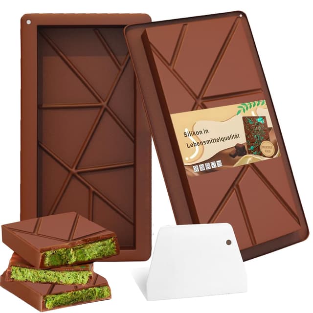 FLYGRRIV Schokoladenform Silikon,Silikon Tief Schokoladentafel Form 2 Stück Silikonform,Schokoladentafel Tiefe Schokoladenform,Extra Tief Schokolade Form für Dubai Schokolade Praline Süßigkeiten