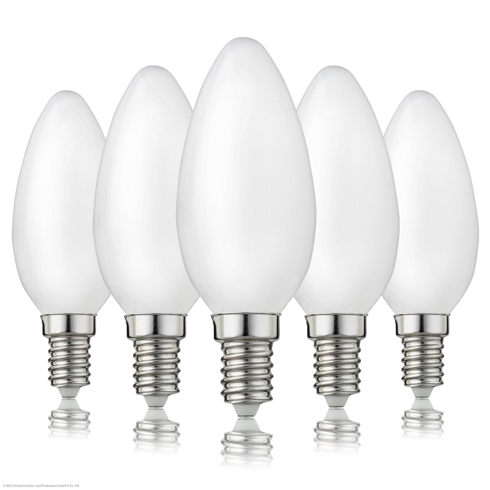 hellum LED Lampen E14 warmweiß, 5 Stück, Matte LED Glühbirne kerzenform als Ersatz für Glühbirne 25 Watt, Helligkeit 250 Lumen, 2700 Kelvin LED E14 warmweiß, 5x 207200 Matt 5 Stück (1er Pack)