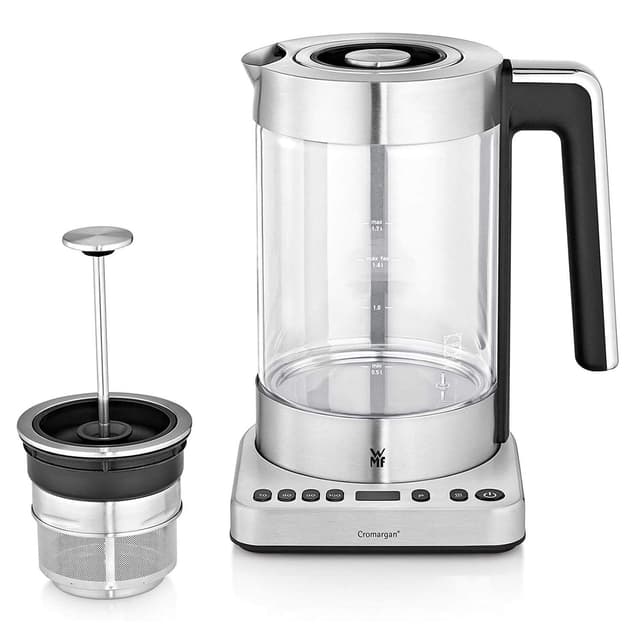 WMF Lono 2 in 1 Vario Wasserkocher mit Temperatureinstellung, 1,4-1,7 l, Teekocher, 3000 W, Wasserkocher Glas mit Teesieb, Warmhaltefunktion