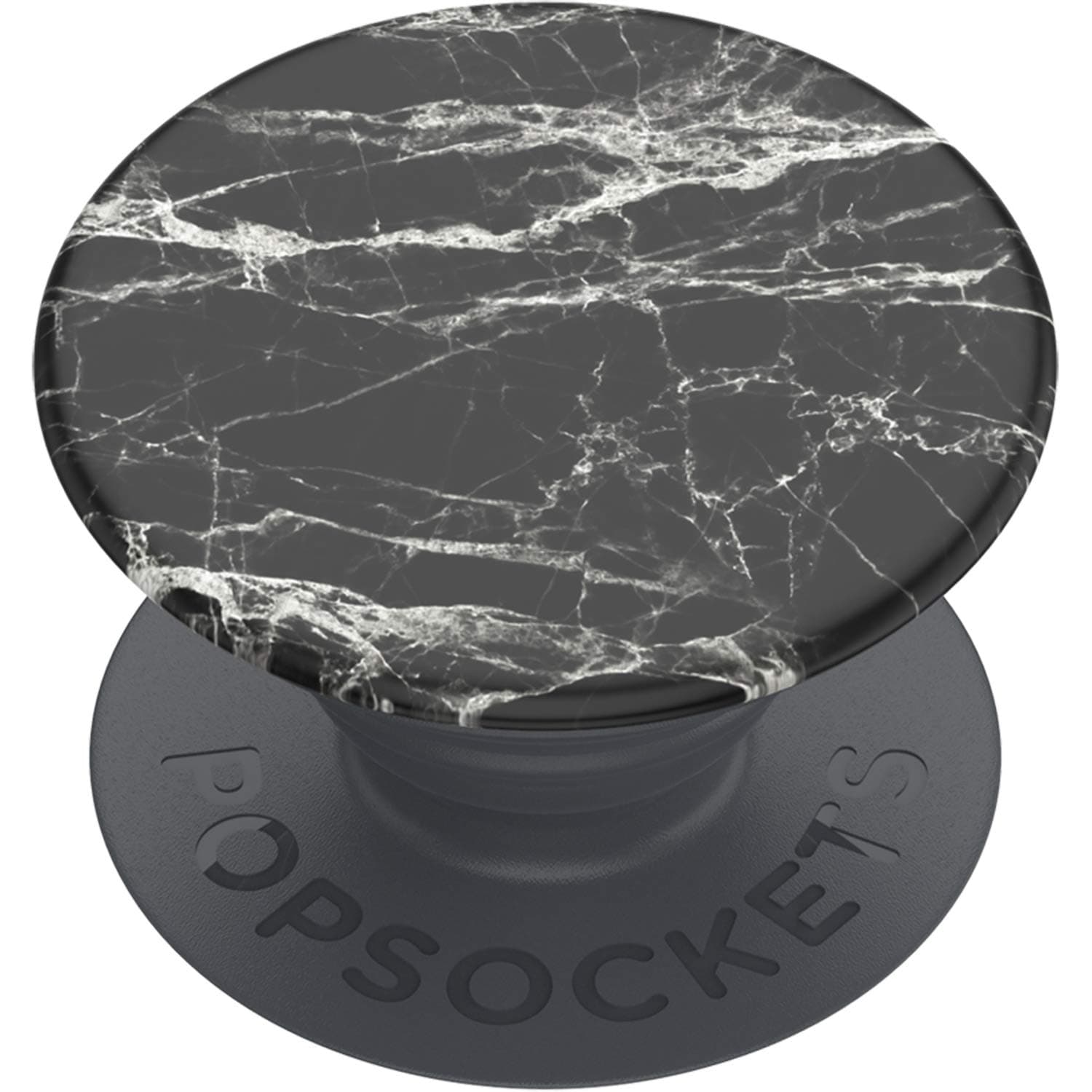 PopSockets: PopGrip Basic - Ausziehbarer Sockel und Griff für Smartphones und Tablets [Top Nicht Austauschbar] - Mod Marble Black Schwarz