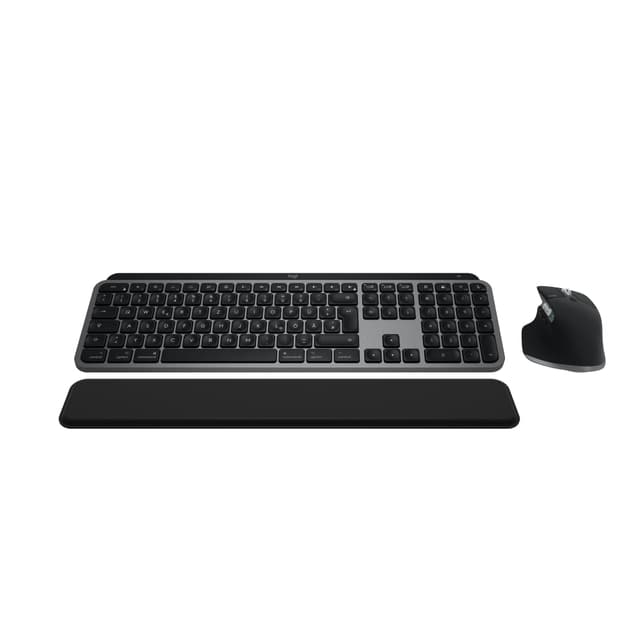 Logitech MX Keys S Combo for Mac, kabellose Tastatur/Maus mit Handballenauflage, beleuchtete Tastatur, schnellscrollende Maus, Bluetooth USB C für MacBook Pro/MacBook Air/iMac/iPad, QWERTZ DE - Grau