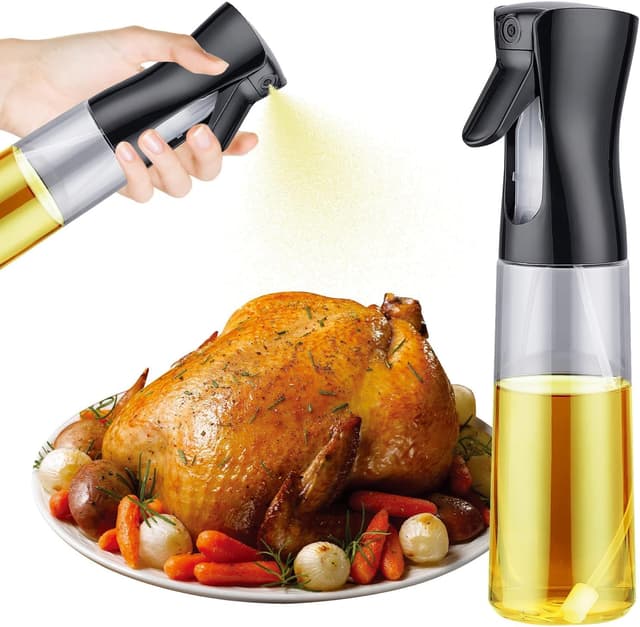 GRIFEMA Glas-Ölflaschen & Ölsprüher 300 ml – Sprühflasche & Ölspender für Heißluftfritteuse, Grillen, Salate & Meal Prep, BPA-frei, spülmaschinenfest, wiederverwendbar, GE2002B-300