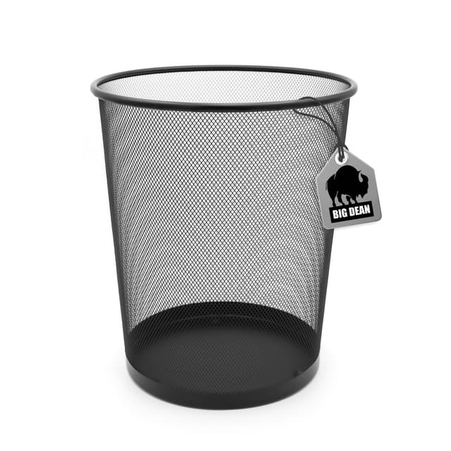 BigDean Papierkorb Büro Mülleimer schwarz 20L Draht - Mülleimer Büro Trash Can Papiermülleimer Abfalleimer Mülleimer 1 Stück