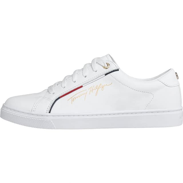 Tommy Hilfiger Damen Cupsole Sneaker Tommy Signature Schuhe 39 EU Weiß