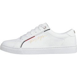 Tommy Hilfiger Damen Cupsole Sneaker Tommy Signature Schuhe 39 EU Weiß Angebot bei HelloDeals