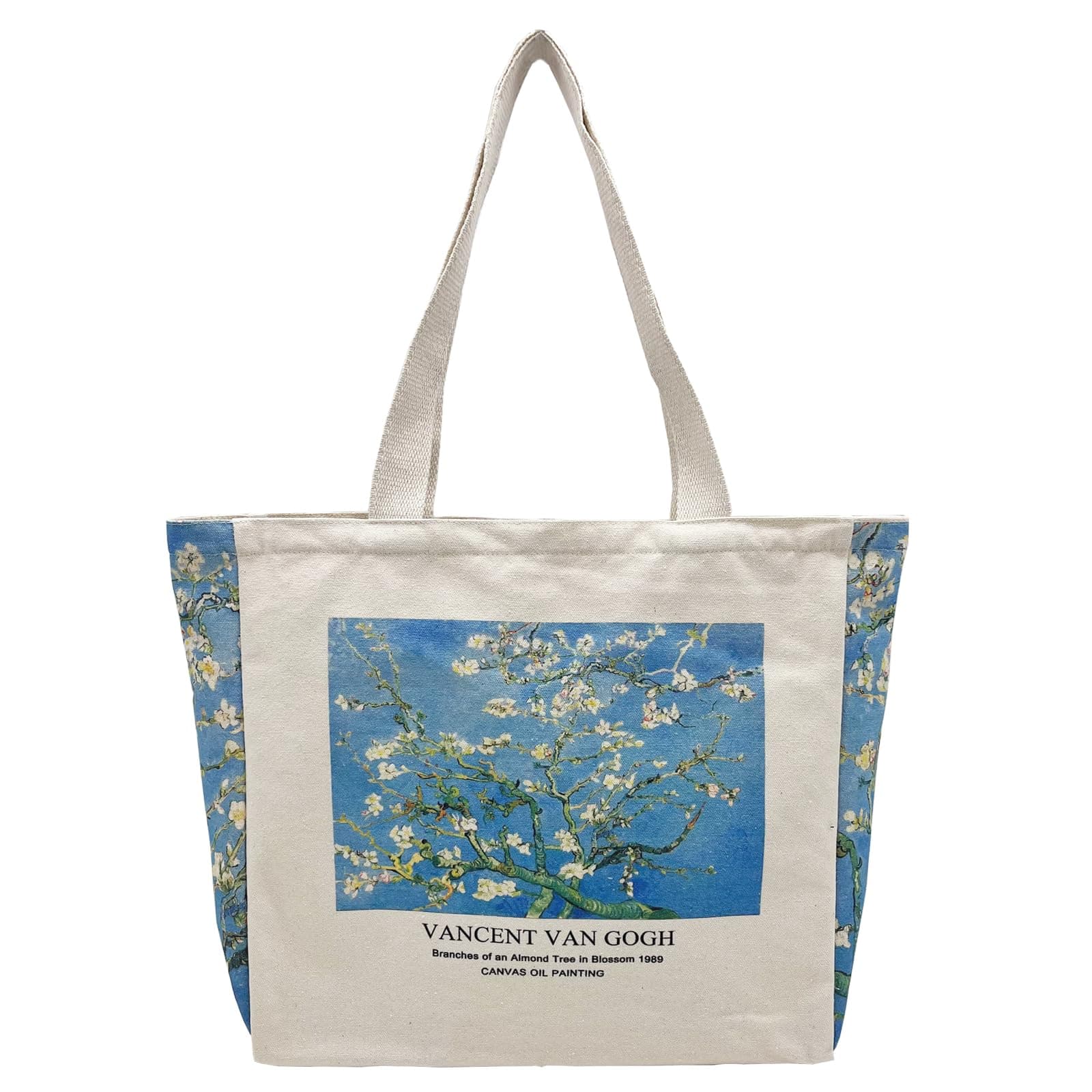 Jutebeutel Bedruckt Vintage, Jute Beutel, Einkaufstasche Bag, Canvas Tote Bag Aesthetic Vintage Taschen Groß Umhängetasche Stofftaschen für Damen Uni Arbeit Aprikosenblüte
