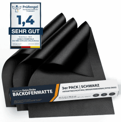 Linda's Essentials Dauerbackfolie für Backofen und Grill, Backpapier wiederverwendbar geeignet für Elektro- und Gasbackofen, antihaftbeschichtet, für den Backofenboden, BPA- und PFOA-frei (3er Pack) Black 3 Pack Angebot bei HelloDeals
