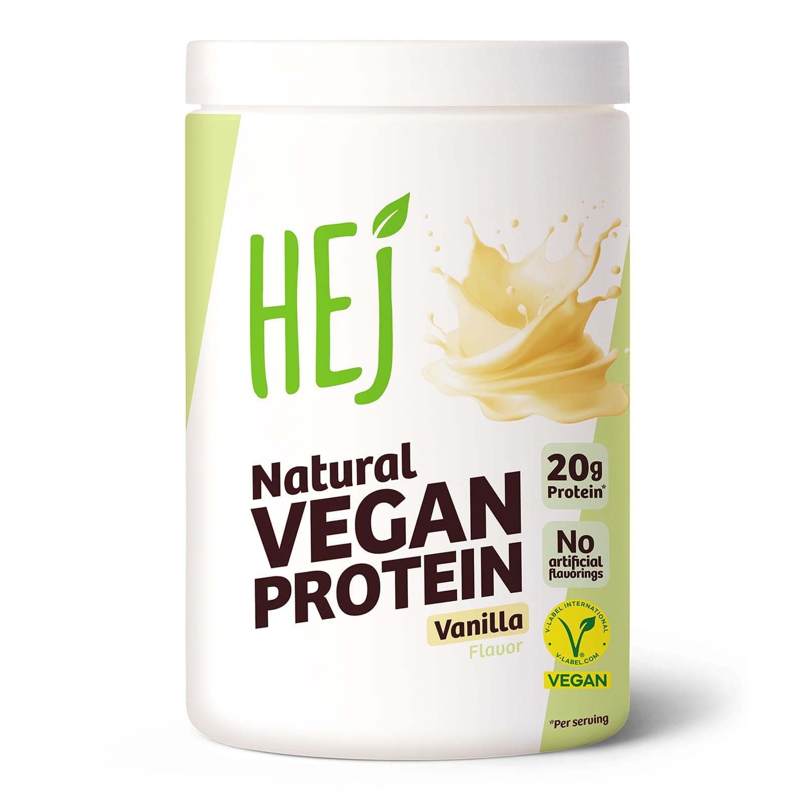 HEJ Protein Pulver Vegan - Eiweißpulver aus Reis- & Erbsenprotein - Für Muskelaufbau & Fitness - 19g Eiweiß pro Portion - Als Shake oder Zutat - Vanilla 900g Vanille 900g