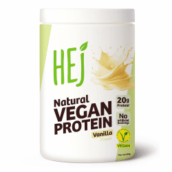 HEJ Protein Pulver Vegan - Eiweißpulver aus Reis- & Erbsenprotein - Für Muskelaufbau & Fitness - 19g Eiweiß pro Portion - Als Shake oder Zutat - Vanilla 900g Vanille 900g Angebot bei HelloDeals