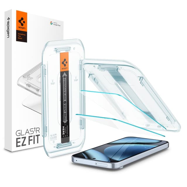 Spigen Glas.tR EZ Fit Schutzfolie kompatibel mit Google Pixel 10, Pixel 10 Pro, Pixel 9, Pixel 9 Pro, 2 Stück, Kratzfest, inklusive Installationskit, Kristallklar, 9H Härte Folie Pixel 10/10 Pro, Pixel 9/9 Pro